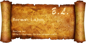 Berman Lajos névjegykártya
