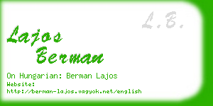 lajos berman business card